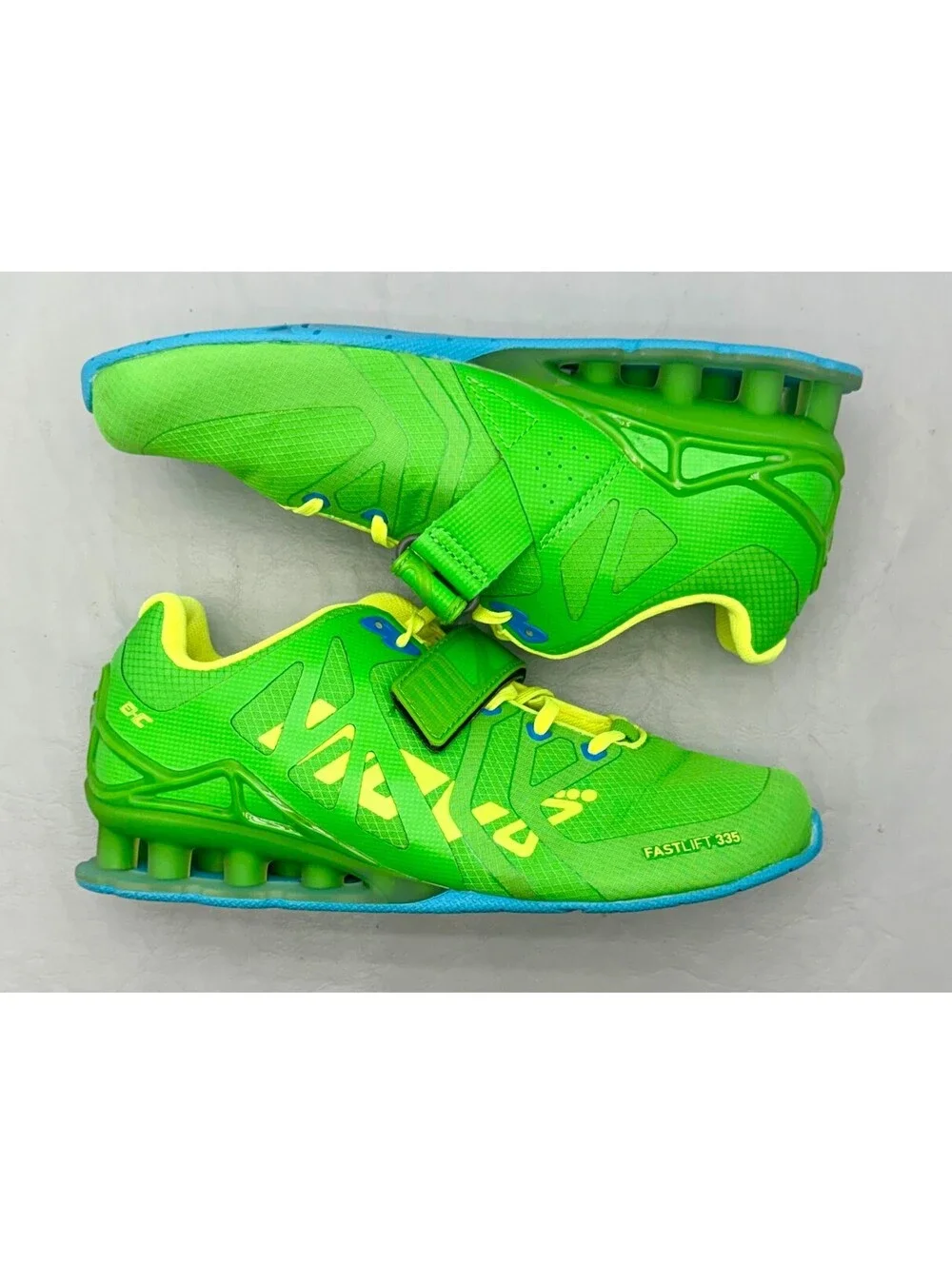 INOV-8 Fastlift 335 Green Yellow Power Weight Lifting Shoes Womens 8.5 Men 7